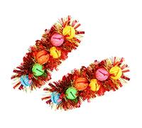 POPETPOP 2 piezas Pulseras de con Campanas Accesorio de Muñeca para Fiestas y Espectáculos de Diseño Bicolor Elegante y Festivo