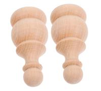 POPETPOP 2 Piezas Remates Decorativos de Madera sin Terminar Tallados Mano para Postes de Cama Pasamanos y Barras de Cortina Finials de Madera para Bricolaje y Decoración del Hogar