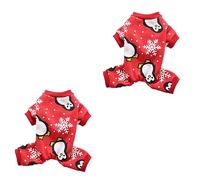 POPETPOP 2 Piezas Ropa de Gato de Navidad Abrigo de suéter Pijamas para niños Vestidos Tela de Perro de Fiesta Pijamas para Mascotas Perro Tejonero paño de Navidad Saco Ropa de Perro Mayor