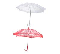 POPETPOP 2 Piezas Sombrillas de Encaje para Bodas y Fotografía de Paraguas y Rojo Decoración Vintage para Eventos y Sesiones Fotográficas