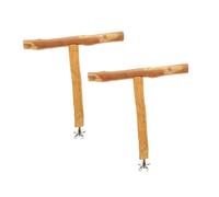 POPETPOP 2 Piezas Soporte de Madera para Pájaros T Forma Ajustable Perchero Portátil para Conure Plataforma para Entrenamiento y Escalada de Accesorio Resistente para Jaulas de Periquitos