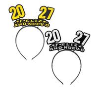 POPETPOP 2 Unidades Diadema Elástica para Fiesta 2027 con Brillo para Fotos, Estilo Festivo Español, Adecuado para Vacaciones y Viajes