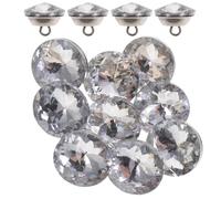 POPETPOP 20 piezas Botones de Cristal Transparentes para Tapicería Accesorios Decorativos para Sofá y Cabecero Botones de Uñas para Manualidades DIY Color Plata