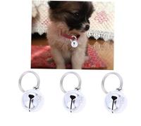 POPETPOP 20 Piezas Campanillas Metal para Collares de Mascotas Accesorios Colgantes para Gatos y Perros Duraderos y Seguros Color Plata