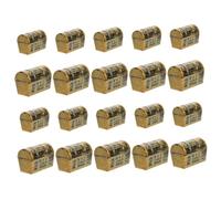 POPETPOP 20 Piezas Mini Cofre del Tesoro de Plástico Modelo de Cofre Pirata Pequeño para Fiesta Halloween Decoración de Cumpleaños del Tesoro para Fiestas