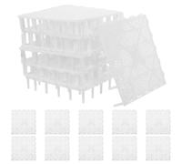 POPETPOP 20 Piezas Placa de Filtro de Fondo para Acuario, 5,7x1 Pulgadas | Bandeja de Plástico de Color Claro, Limpieza Fácil y Uso en Peceras o Tortugueros