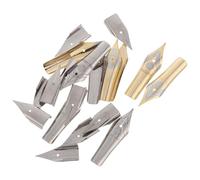 POPETPOP 20 Puntas de Repuesto Aplicables para Pluma Estilográfica de Acero Surtido 038Ef 05F 05Mm Metálicas Plateadas para Caligrafía Escritura y Pintura Pack 20 Unidades