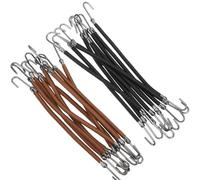 POPETPOP 20 Unidades de Gomas Elásticas Cabello Ganchos Coleteros Elásticos Doble Gancho Negro y Beige Cordones Elásticos para Peinados Sujetacoletas para Mujer Uso Diario y Deportivo