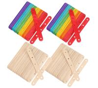 POPETPOP 200 Piezas Palitos de Madera para Manualidades Colores Mezclados con Palitos Largos y Anchos para Proyectos Escolares y DIY Creativo
