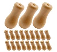 POPETPOP 24 Perillas de Tirador de Madera para Persianas Accesorios para Cordón Colgante Peso para Cortinas Enrollables Diseño Único en Madera Amarilla Uso en Sala Dormitorio y