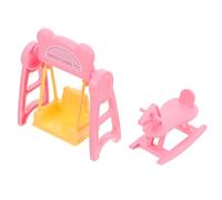 POPETPOP 2juegos Juguetes De Simulación para Mecedoras Miniatura Muebles para Casa De Muñecas Columpio y Caballo Juguete para Jugar y Exhibir Decoración Miniatura