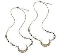 POPETPOP 2piezas Accesorios Cabello Cuentas De Cristal Cadena Frente Elegante Cadena Cabello Colgante De Luna De Cristal Accesorios Bohemios Para Mujeres y Niñas Para Bodas y Fiestas