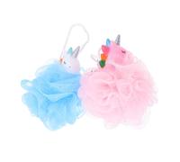 POPETPOP 2piezas Bolas De Baño De Malla Exfoliantes y Limpiadores Corporales Forma De Unicornio Para Ducha y Baño