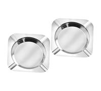 POPETPOP 2piezas Ceniceros De Acero Inoxidable Cenicero Doméstico Ranuras para Cigarros Uso Hogar Hotel y Cafetería