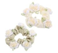 POPETPOP 2piezas Coleteros De Flores Cintas Pelo Flores Moños Tipo Donut Para Mujeres Color