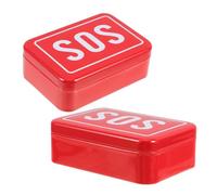 POPETPOP 2piezas Compacto Sos Cajas De Almacenamiento Metálicas Impermeables Organizador De Medicamentos Para Camping Senderismo y Viajes De Emergencia