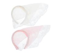 POPETPOP 2piezas Diadema Pañuelo Cabello Bandana De Encaje Bordado Accesorios Vintage Para Mujer y Niña Unidades