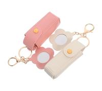 POPETPOP 2piezas Mini Caja para Guardar Pintalabios de Neceser de Viaje con Espejo y Llavero Organizador Compacto para Maquillaje para Viajar o Usar Diariamente