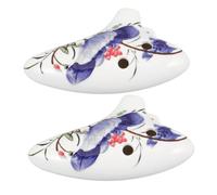POPETPOP 2piezas Ocarinas Azul y de Porcelana Boca Larga Flauta de Seis para Principiantes Tono C para Instrumentos Musicales y Regalos de Fiesta