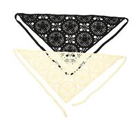 POPETPOP 2piezas Pañuelos Triangulares De Flores Pañuelo De Crochet Cabeza Cabello Para Niñas