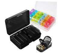 POPETPOP 2piezas Pastillero Organizador Semanal Portátil De Estuche De Viaje para Contenedores Semanales De Medicamentos para Viajes