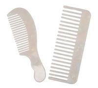 POPETPOP 2piezas Peine de Acetato Cabello Antiestático de Dientes Anchos para Ducha Húmedos y Secos Herramienta de Peinado para Mujeres Cabello Grueso Rizado y Ondulado Peines Compactos