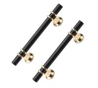 POPETPOP 2piezas Tiradores Metálicos para Armarios de Cocina Tiradores Negros de Estilo Americano Manijas Duraderas para Puertas de Muebles Fáciles de Instalar Diseño Simple y Moderno