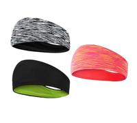 POPETPOP 3 Bandas Elásticas Cabello Que Absorben el Sudor, Diademas Deportivas Antideslizantes de Spandex y Poliéster para Yoga y Uso de Ocio, Paquete de 3 Piezas