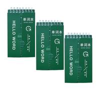 POPETPOP 3 Cuadernos de Vocabulario para Estudiantes Libreta Portátil Tamaño Bolsillo Papel para Escritura Cómoda Color Verde Oscuro Cuadernos para Aprender Inglés y Tomar Apuntes