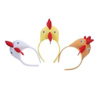 POPETPOP 3 Diademas de Pollo de Felpa Diseño Divertido y Único, Fáciles de Combinar y Que Se Mantienen en Su Lugar para Eventos Festivos y Fiestas Familiares