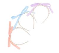 POPETPOP 3 Diademas Francesas Con Perlas Y Lazo Elegantes Accesorios Para El Cabello Decoración Con Lazo Bonitas Diademas De Tela