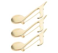 POPETPOP 3 Piezas Broche de Nota Musical Pin Decorativo Símbolo Musical de Aleación de Zinc Dorado, Estilo Fashion, para Expresar Estilo Personal y Sujeción Versátil en Bufandas y Uso