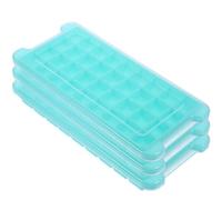 POPETPOP 3 piezas Cubiteras de Silicona para Hielo de Moldes para Cubitos de Hielo con Tapa para Cócteles y Whisky para Hogar y Bares Color Verde Compartimentos
