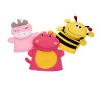 POPETPOP 3 piezas Guantes Esponja Baño Infantil Suaves para Bebés Exfoliantes y Masajeadores para Ducha Niñas Limpieza Efectiva y Cuidado Piel