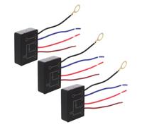 POPETPOP 3 Piezas Interruptor Táctil para Lámpara con Atenuador de 4 Etapas, Sensor de Luz en Abs Negro, Control Minimalista para Lámparas de Mesa