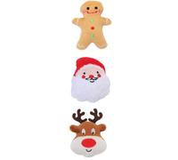 POPETPOP 3 Piezas Juguete y Proteger la Salud Oral de Perros y Gatos Navideño Hierba Gatera de Peluche para Mascotas, Seguro y Resistente, Adecuado para Morder Varios Estilos