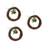 POPETPOP 3 Piezas Loro De Juguete Mimbre Colgante Columpio De Pájaro Colgando Pájaro Masticando Colgando Juguete para Morder Loro Juguete De Cuerda De Loro UVA Pentagrama Rota