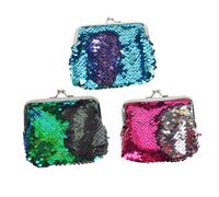 POPETPOP 3 Piezas Mini Monedero de Lentejuelas para Niña Monedero de Sirena Elegante para Uso Diario y Fiestas