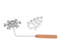 POPETPOP 3 Piezas Molde para Hacer Buñuelos y Galletas de Aleación de Aluminio con Asa Segura para Uso Prolongado en Repostería Festiva y Navideña