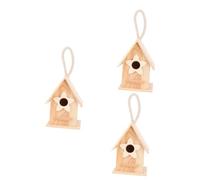 POPETPOP 3 Piezas Nido de pájaro de Madera Jaula de pájaros Casas de Madera para Pintar Manualidades Crafts for decoración Casa pequeña Fuera de Las Casas de pájaros Simple Suite