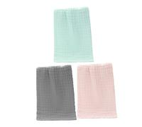 POPETPOP 3 piezas Paquete de Paños de Muselina para Bebés Toallas para Limpieza Baño y Saliva para Cuidado Infantil Gris Verde Rosa