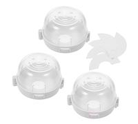 POPETPOP 3 piezas Protector para Perillas de Estufa de Gas Transparente con Bloqueo de Seguridad Infantil para Cocina Accesorio Práctico Antideslizante para Evitar Apertura Accidental