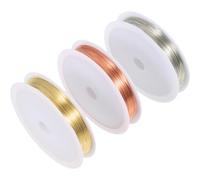 POPETPOP 3 Rollos Alambre de Cobre para Joyería Buena Flexibilidad y Propiedades de Doblado, Adecuado para Fabricación de Abalorios y Estilismo Profesional