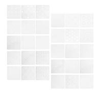 POPETPOP 30 Unidades Plantilla Portátil Reutilizable para Bordado de Patrones Geométricos y Compatible Múltiples Herramientas de Marcado, Material Pet Blanco 12x12cm para Manualidades y