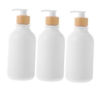 POPETPOP 3piezas Botella De Limpieza Reutilizable Bomba Frascos De Color Blanco Mate Para Baño Cocina Dispensador De Jabón Líquido Para Champú y Acondicionador