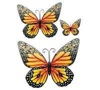 POPETPOP 3piezas Decoración Mariposas Hierro Mural Manual Adornos Pared Exterior Decoración