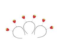 POPETPOP 3piezas Diadema de Fresa para Niñas Diadema de Fruta para Fiestas de Verano Accesorio de Fresa para Disfraces Material para Carnavales y Fiestas Temáticas