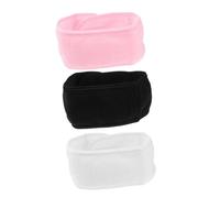 POPETPOP 3piezas Diademas Faciales De Spa Ajustables Bandas Towel Para Maquillaje y Cuidado Facial Colores Negro y Rosa Para Ducha y Actividades De