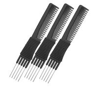 POPETPOP 3Piezas Peine Aguja Negro para Peinados y Barbería Cepillo Reparador de Premium Herramienta Duradera
