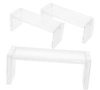 POPETPOP 3piezas Soportes Transparentes Apilables para Exhibición Cosméticos Postres y Decoración De Mesa Compactos y Ligeros